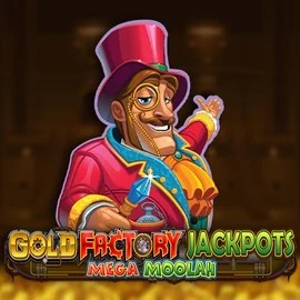 Gold Factory Jackpots Mega Moolah game by Aurum Signature Studios – logo hosted on HiddenJack Casino