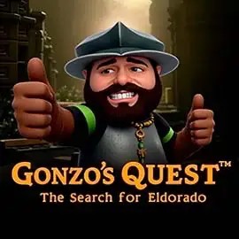 Slots logo of Gonzo's Quest from NetEnt at HiddenJack Casino