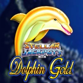 Dolphin Gold with Stellar Jackpots slot logo by Lightning Box Game at HiddenJack Casino