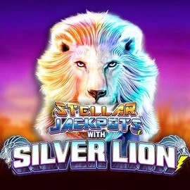 Stellar Jackpots with Silver Lion slot logo by Lightning Box Game at HiddenJack Casino